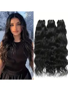 #1B Body Wave Bundles Human Hair 12-30Inch Natural Black Body Wave Bundle Human Hair Extensions Unprocessed Virgin Remy Hair 1-4 Bundle 100 Gram Per Bundle For Women