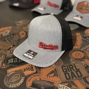 Mybackhurts Milwaukee Tool Hat | Blue Collar Hat | Leather Patch Hat | Leatherette | Trucker Hat