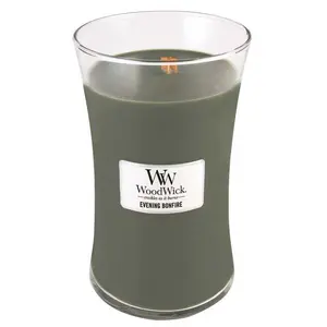 EVENING BONFIRE WoodWick 22oz Large Jar Candle Burns 180 Hours