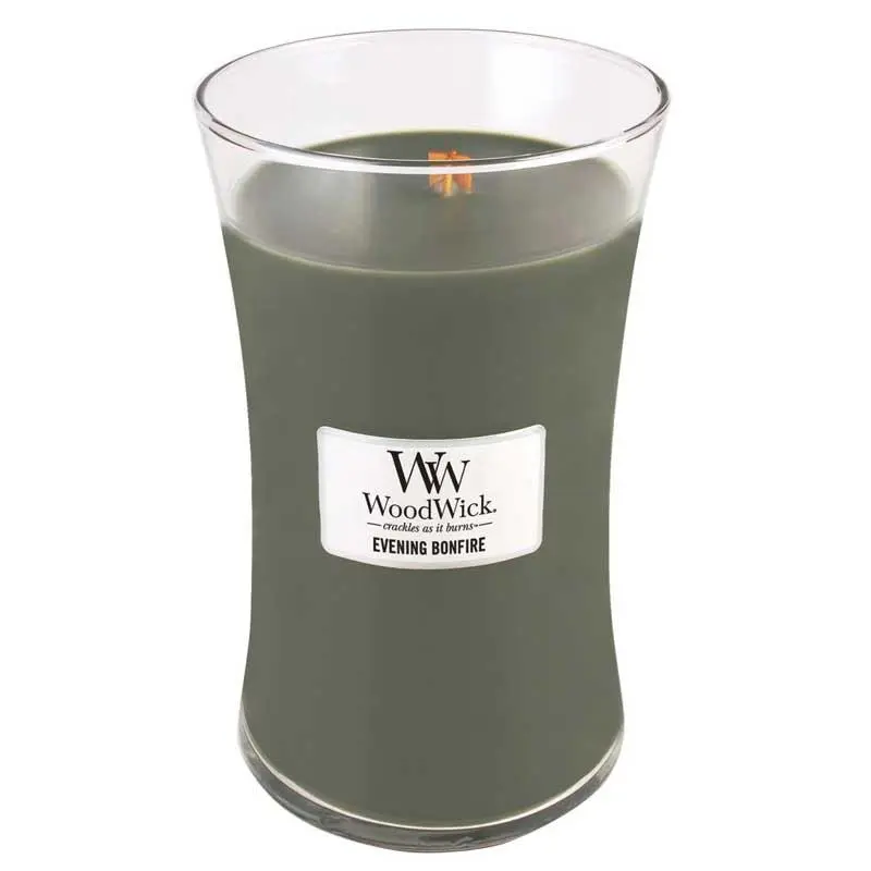 EVENING BONFIRE WoodWick 22oz Large Jar Candle Burns 180 Hours