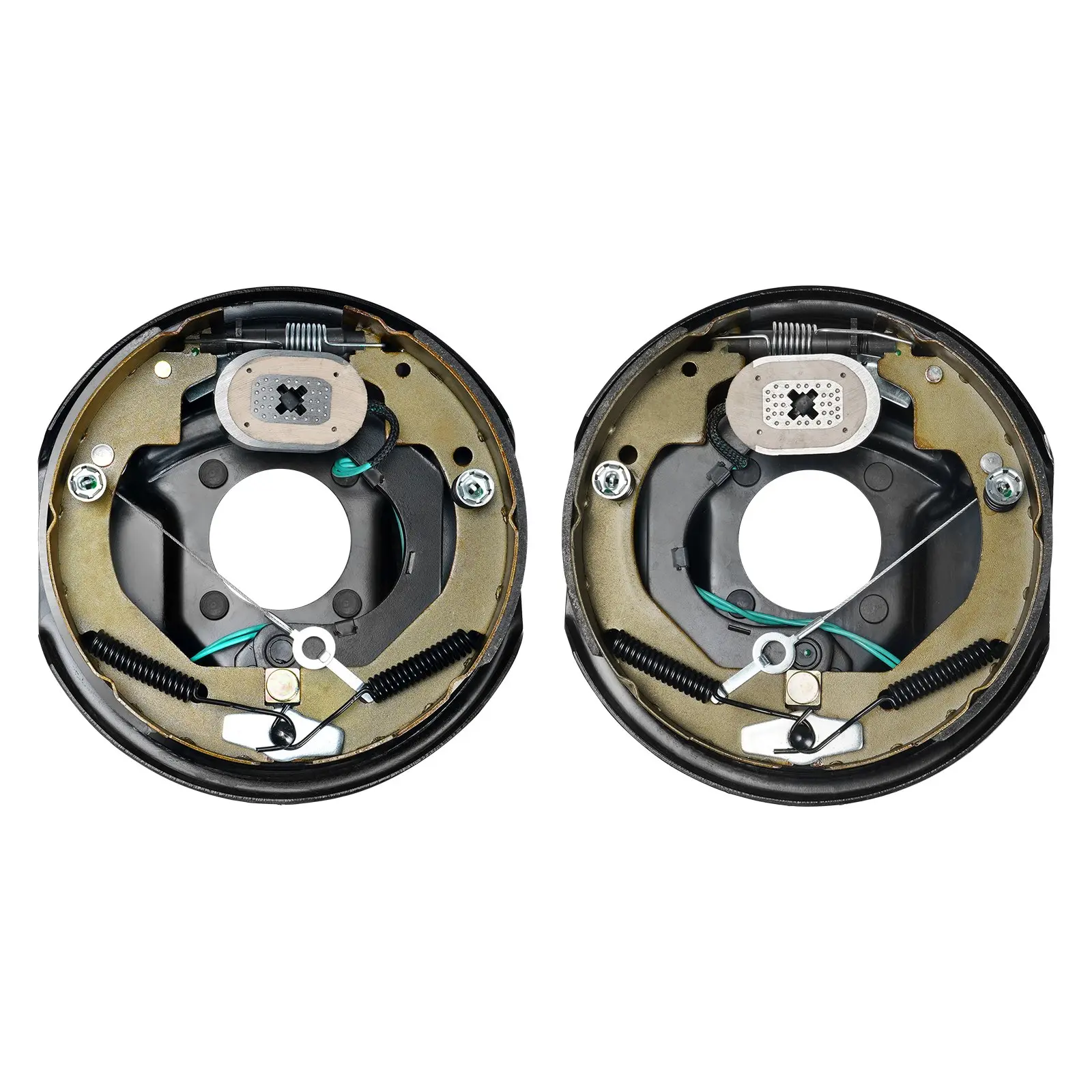 【Summerfinds】VEVOR Electric Trailer Brake Assembly, 10" x 2-1/4", 1 Pair Self-Adjusting Electric Brakes Kit for 3500 lbs Axle, 4-Hole Mounting, Backing Plates for Brake System Part Replacement (1 Right + 1 Left) Vehicle