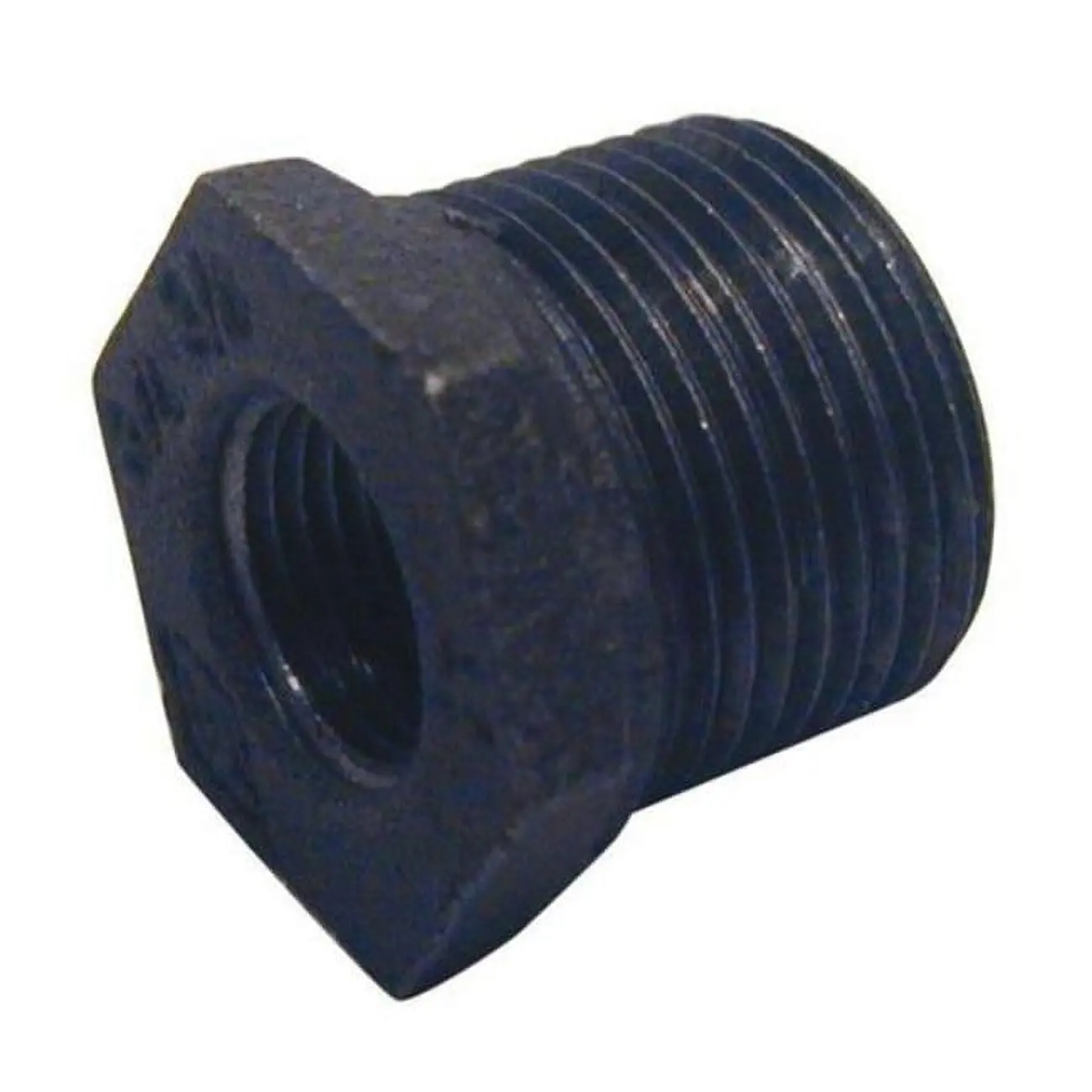 212 MAIN Pipe Fitting Bushing, Hexagonal Iron Reducer for Houseware Supplies, Black, 3/4 in. x 1/2 in., Shrink Wrapped, 3/4" X 1/2", Hex Bushing Pipe Fitting, Individually Shrink-Wrapped, Steel Hexagon Pipe Fittings