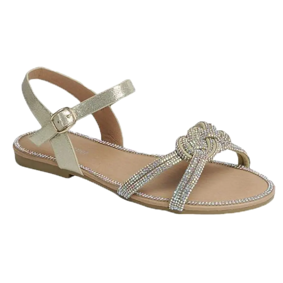 FANNIE-60 Women's Sandals Rhinestone Embellished Open Toe Ankle Strap
