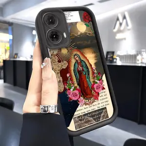 Virgin Mary Verses Pattern TPU Phone Case suitable for Motorola Moto G85 G84 G75 G60 G54 G53 G50 G35 5G Shockproof Protector Full Camera Protection Durable Slim Cover Smartphone Casing Phone Decoration
