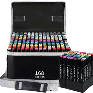 Art Supplies 168 Pcs Dual Brush Pens with 168 Colors - Versatile Acrylic Paint Markers for Artists, Kids, and Adults