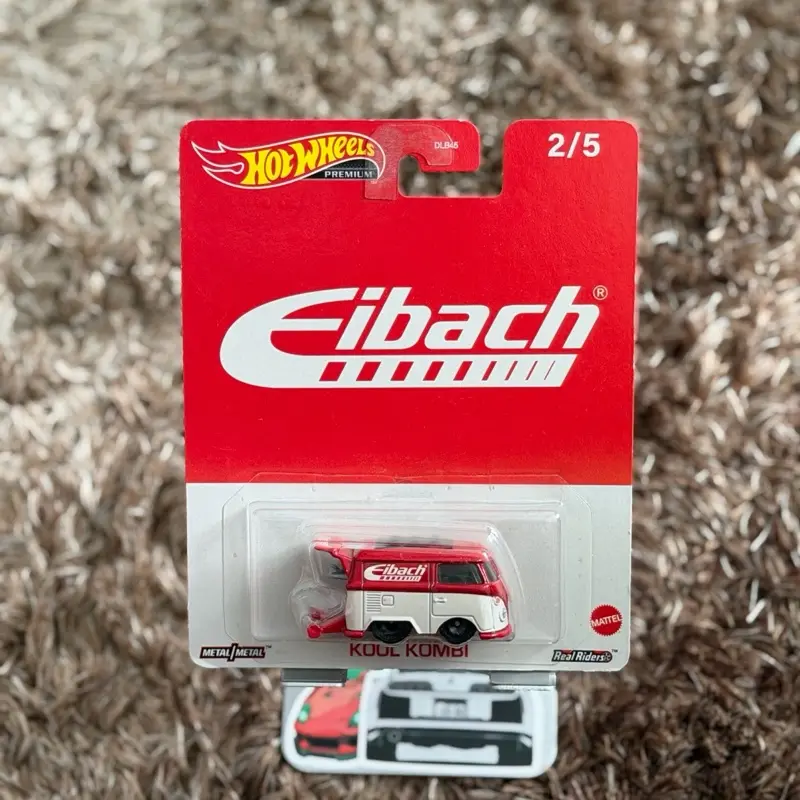 Hot Wheels Eibach Kool Kombi 2/5 Real Riders Series Accurate Diecast Car, Red & White Display Collectible Miniature Car Model Toy