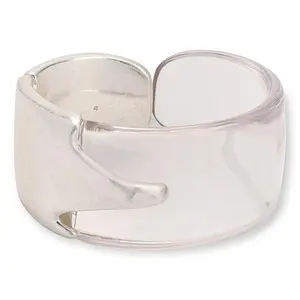 MarlaWynne Molten Metal Clear Resin Hinged Bangle Bracelet