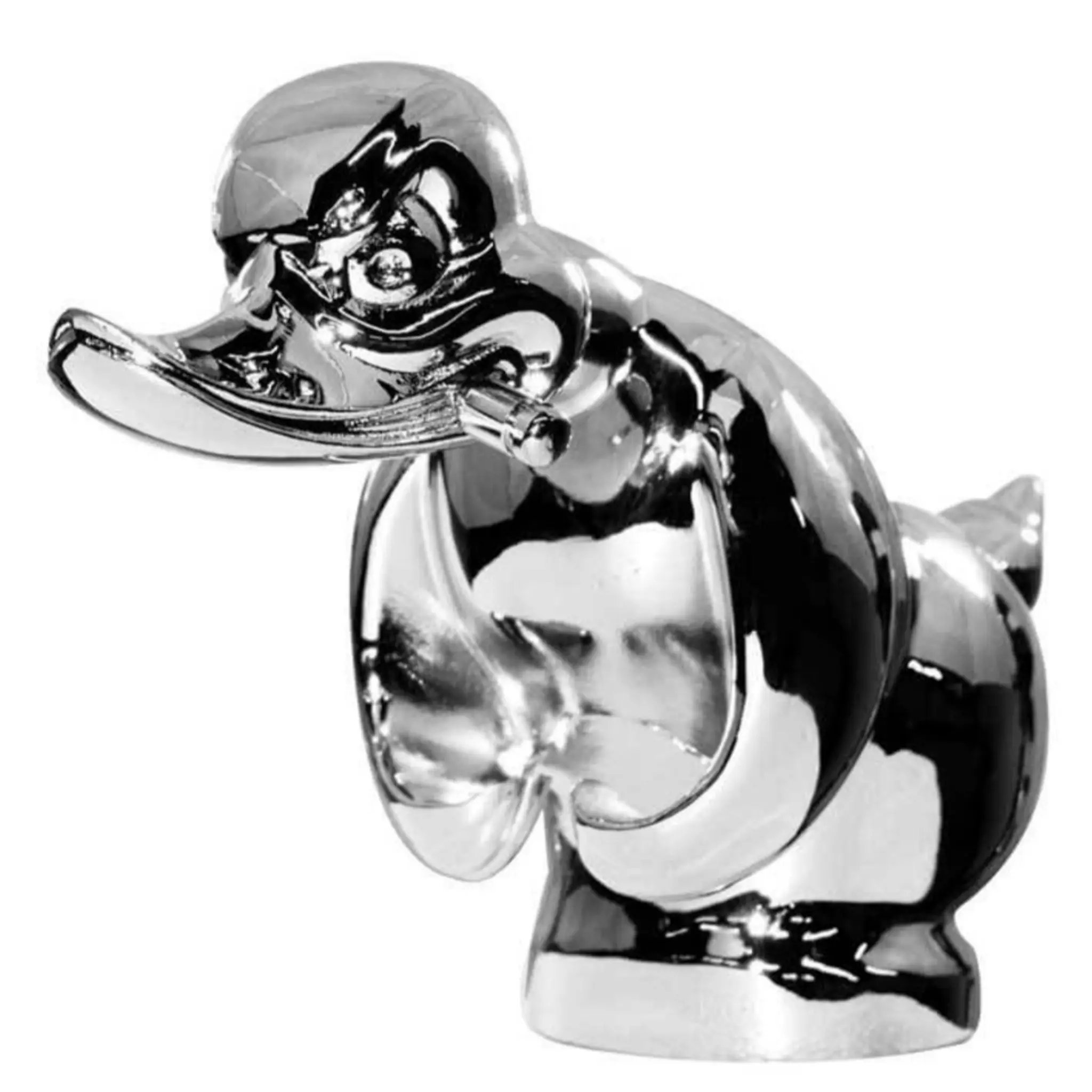 Angry Rubber Duck "Death Proof" Convoy Hood Ornament - Chrome Finish Mountable Decor by Billings Artworks, Mount