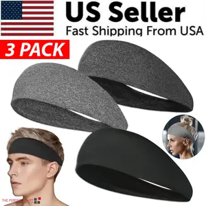 Unisex Sweat Headbands 3-Pack – Gym, Yoga & Running