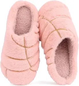 Concha PANtuflas Slippers with Memory Foam and Plush Lining - Slip-on House Slippers for Indoor & Outdoor Use - Pink Soft Comfort Girl Flipflop Footwear Walking Shoes Women Slide Decor