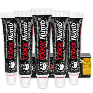 TXKX Numb Tattoo Numbing Cream 99.9% Maximum Strength Numbing Cream 10g | 6-8 Hours Long-Lasting Pain Relief for Tattoo, Piercing, PMU, Laser & Hair Removal（5 Pack）