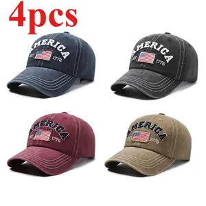 1776 Patriotic Baseball Cap, Vintage Washed Americana Dad Hat with USA Flag Patch, Adjustable 4th of July Trucker Cap for Summer BBQs, Fireworks, Country Concerts & Everyday Streetwear