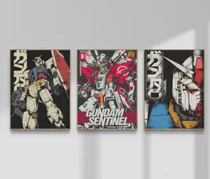 Gundam RX-78 Poster Set 3, Vintage Mecha Anime Wall Art( Unframed - Print Only )