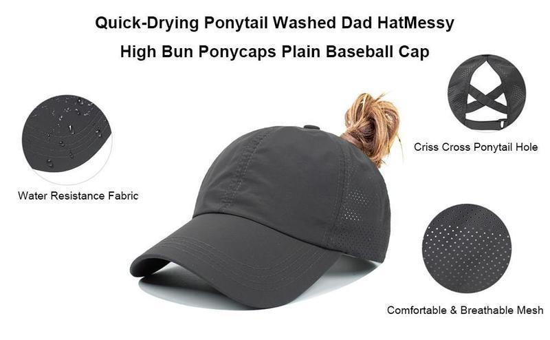 Women’s Ponytail Cap – Adjustable Quick-Dry Baseball Hat for Outdoor & Sports