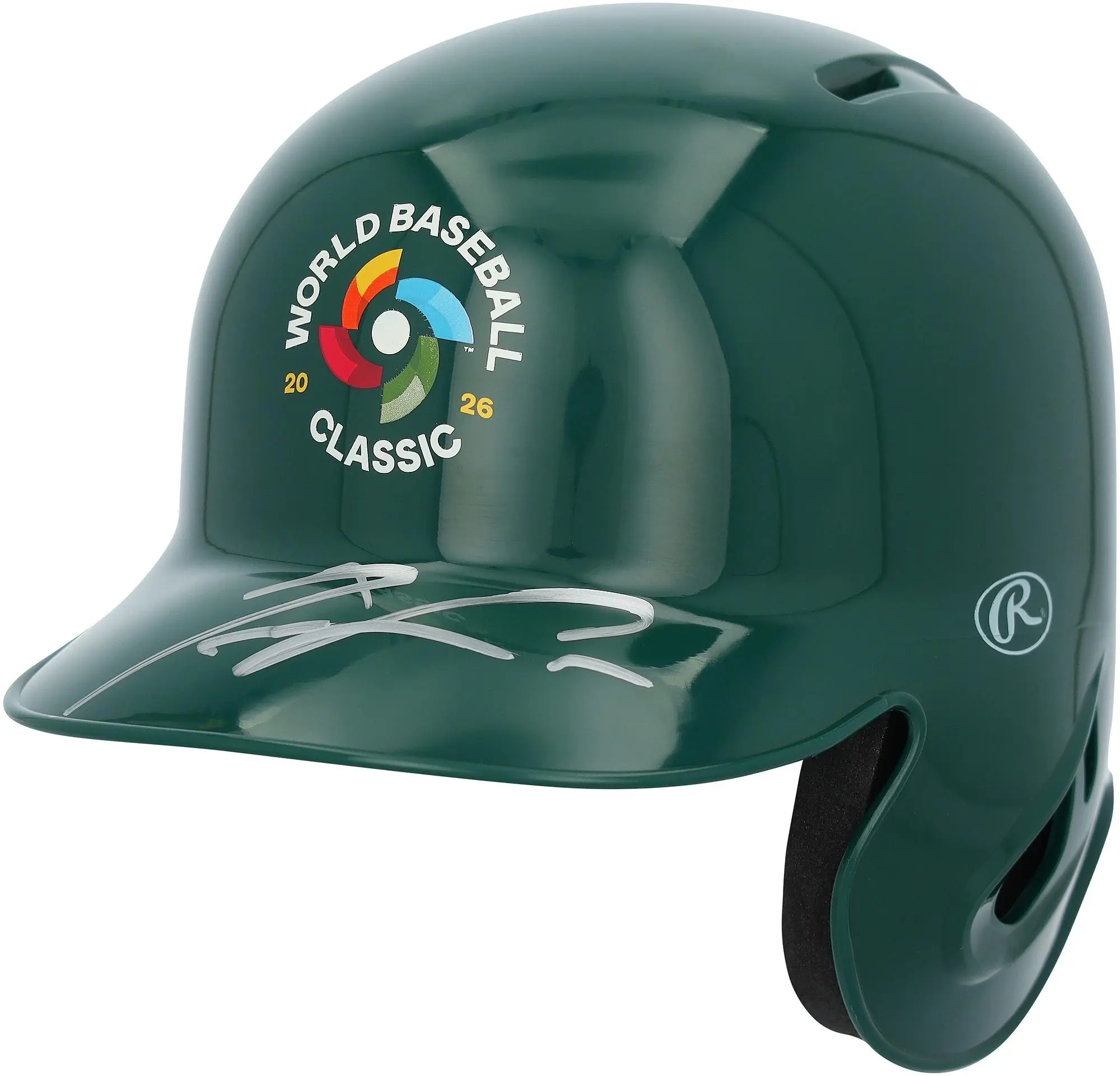 Ronald Acuna Jr. Venezuela Baseball 2026 World Baseball Classic Autographed Green Mini Batting Helmet - Fanatics Authentic Certified
