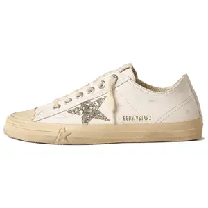 Golden Goose V-Star Leather Round-Toe Lace-Up Low-Top Sneakers for Women in White Trending Shoes, House White Official Shoes to Get / Maison Mihara Verifiable, with credentials and supporting global authentication