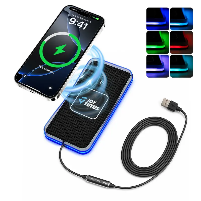 Joytutus 15W Super Fast Wireless Charging Pad - Car Wireless Charger with Non-Slip Rubber Base, Hands-Free Smartphone Mount, Automotive Truck Accessories for Tool Upgrade