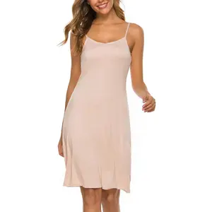 Women Full Slips Sexy Soft Slip Dress for Under Dress Spaghetti Strap Cami Slip Chemises V Neck Negligee S-3XLGift