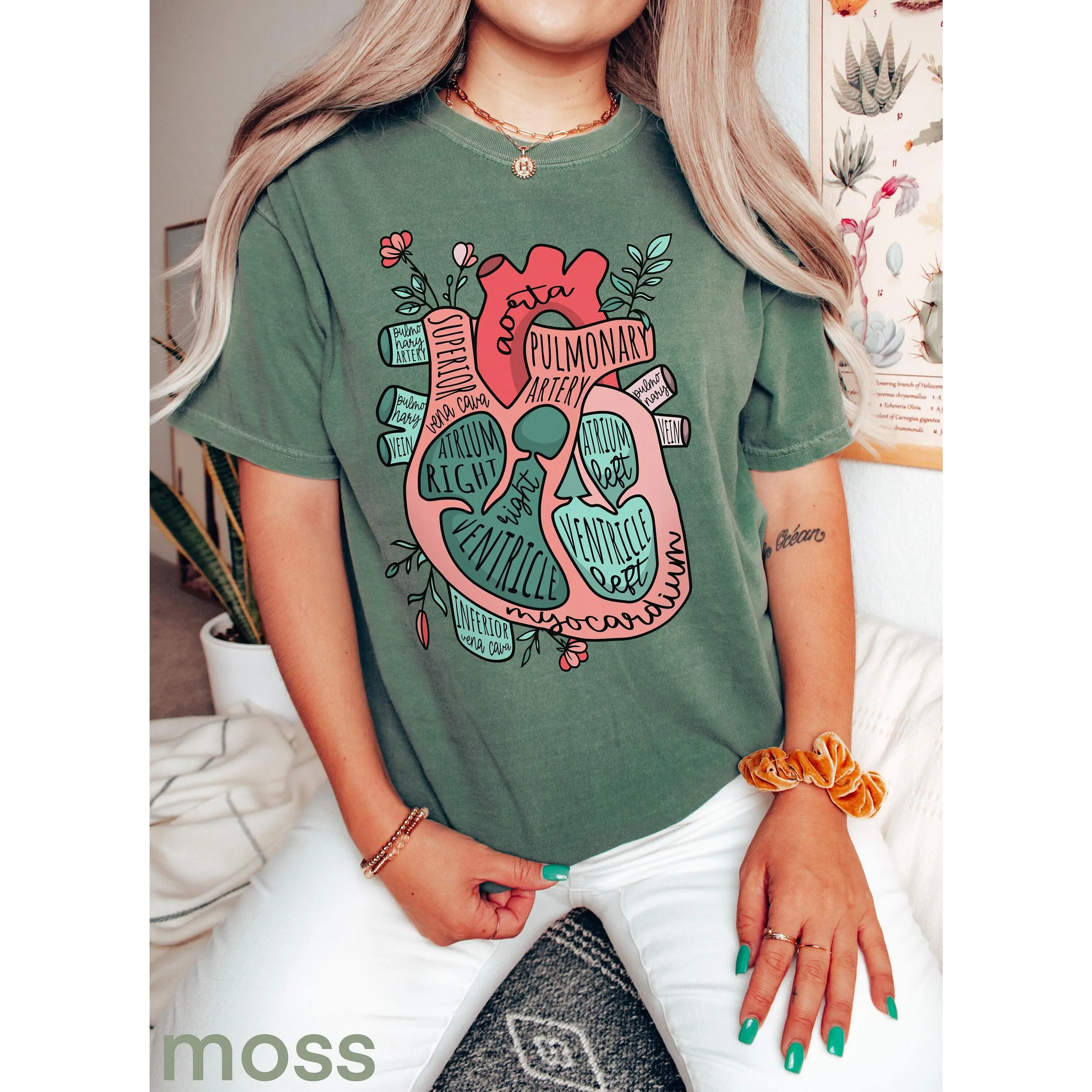 Comfort Colors Anatomical Heart Shirt, Cardiology T-Shirt ICU CVICU Nurse in the Making Tee, Heart Surgeon Medical Student Shirt Cotton Light