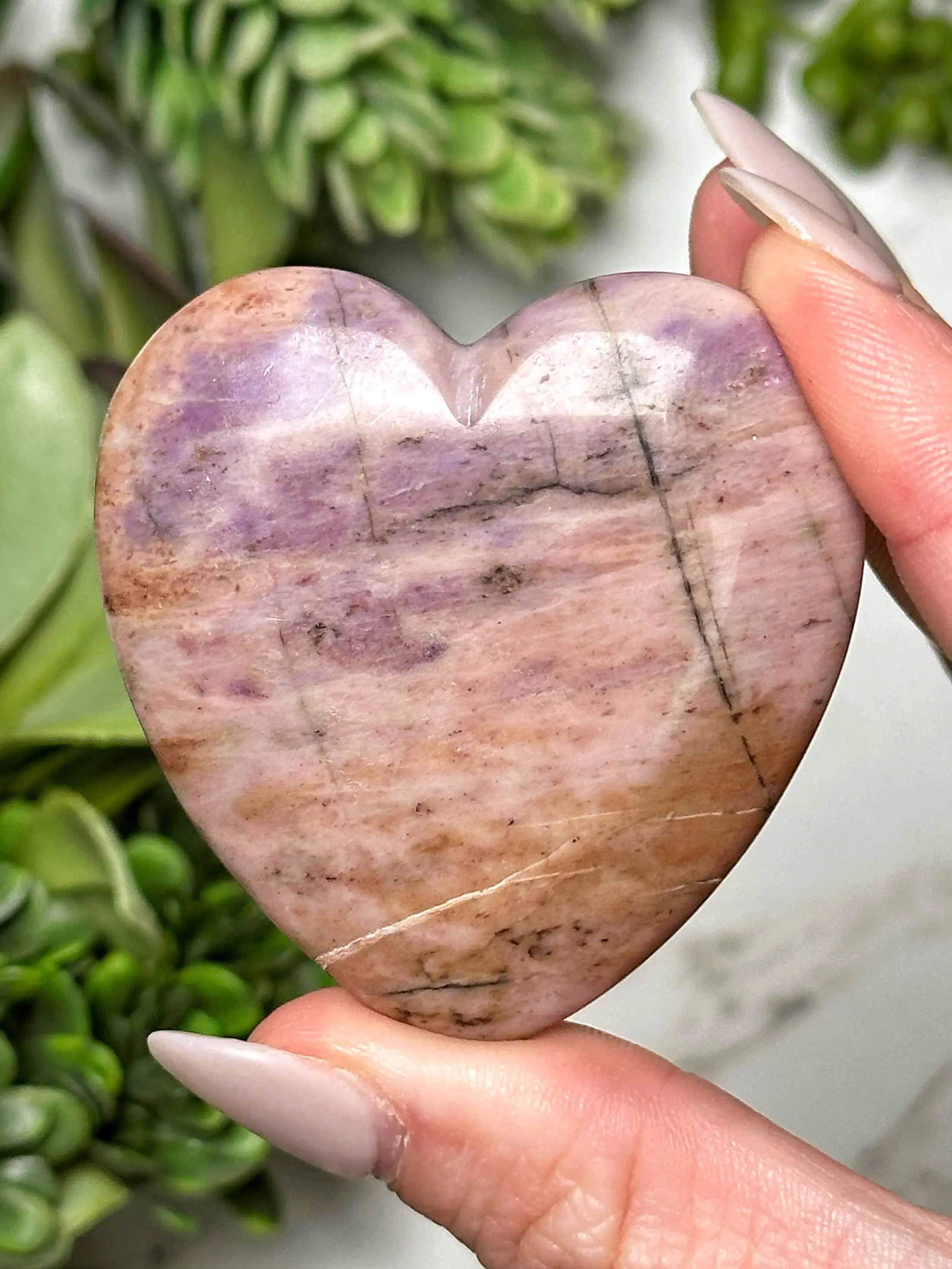 Lavender Jade Heart - #15