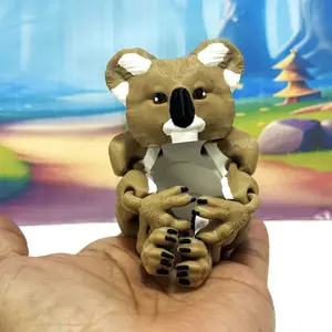 3D Printed Koala Bear Hugger, 3 Inches Articulated Wild Animal Koala Bear Toy, Cute Realistic Fidget Animal Toy, AKB001-BEIGE