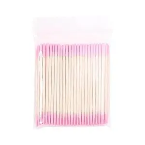Precision Pointed Tip Cotton Swabs, Nail Polish Remover Stick Double Head Microblading Makeup Applicators, Wood Handle Pointed Tip Cotton Swabs for Eyebrow Nail Polish Remover Cleaner Tools