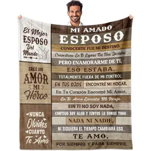 Regalo para Mi Esposo Manta,Gifts Blanket 60"x50",  Gifts for Husband in Spanish, Husband Birthday Gifts, Husband Gift from Wife, Regalos de Cumpleaños/Aniversario/Valentín para Esposo