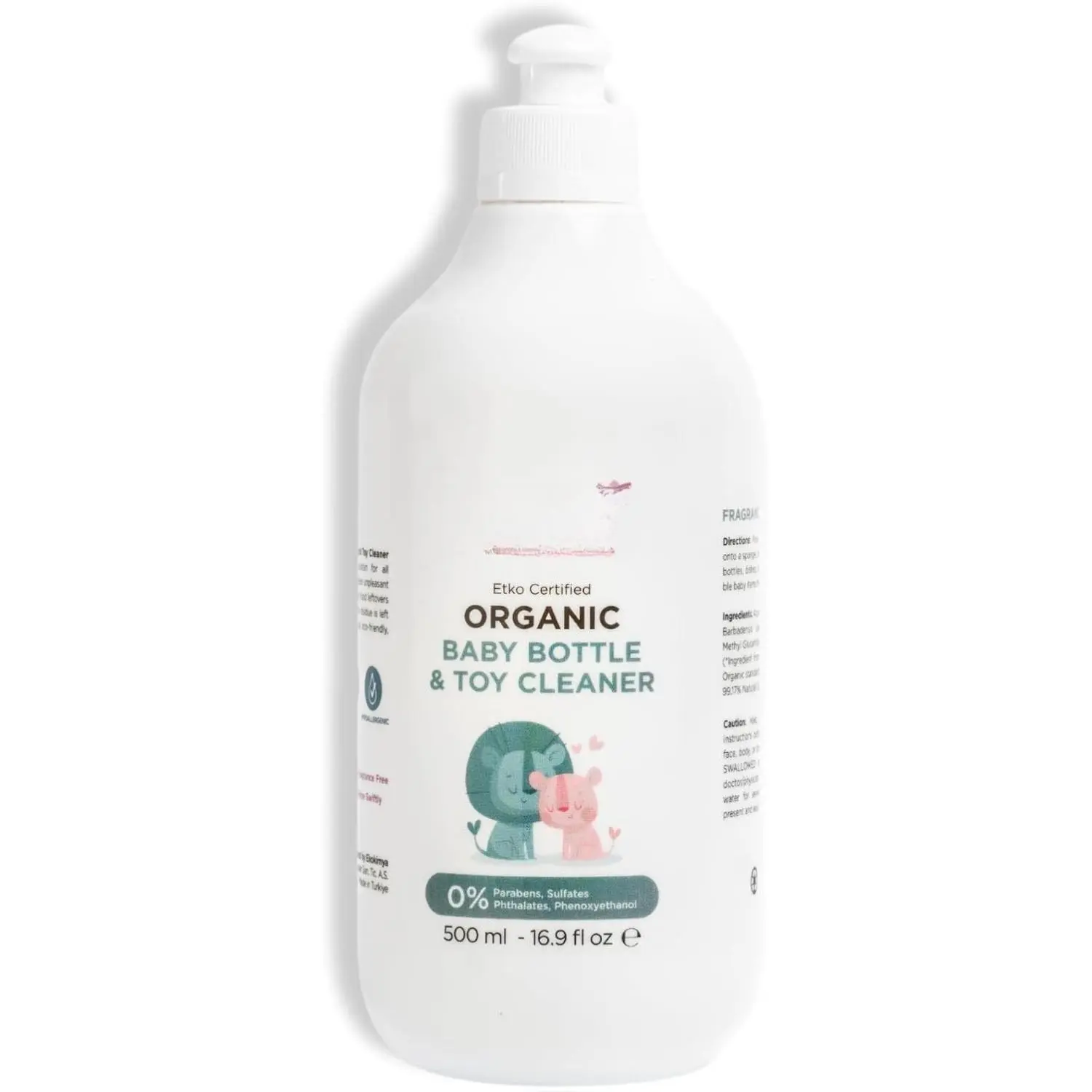 Organic Baby Bottle Cleaner - Natural Baby Dish Soap & Toy Cleaner - Fragrance-Free, Unscented - Toys, Pacifiers, Dish & Bottle Soap (16.9 Fl oz)