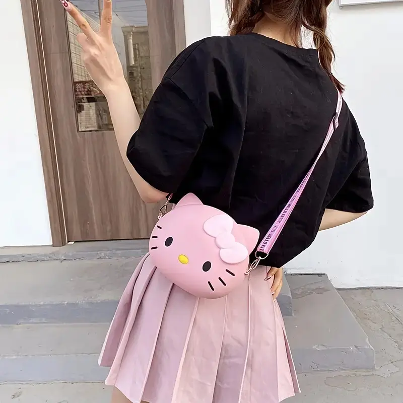 【Faddish】Cute cartoon cross bag Shoulder bag, adjustable KT purse, birthday gift accessories,cute backpack Springtok Kitty Fashion Fun Waterproof