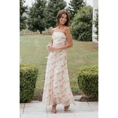 Calypso Maxi Dress Yellow Floral TikTok Shop