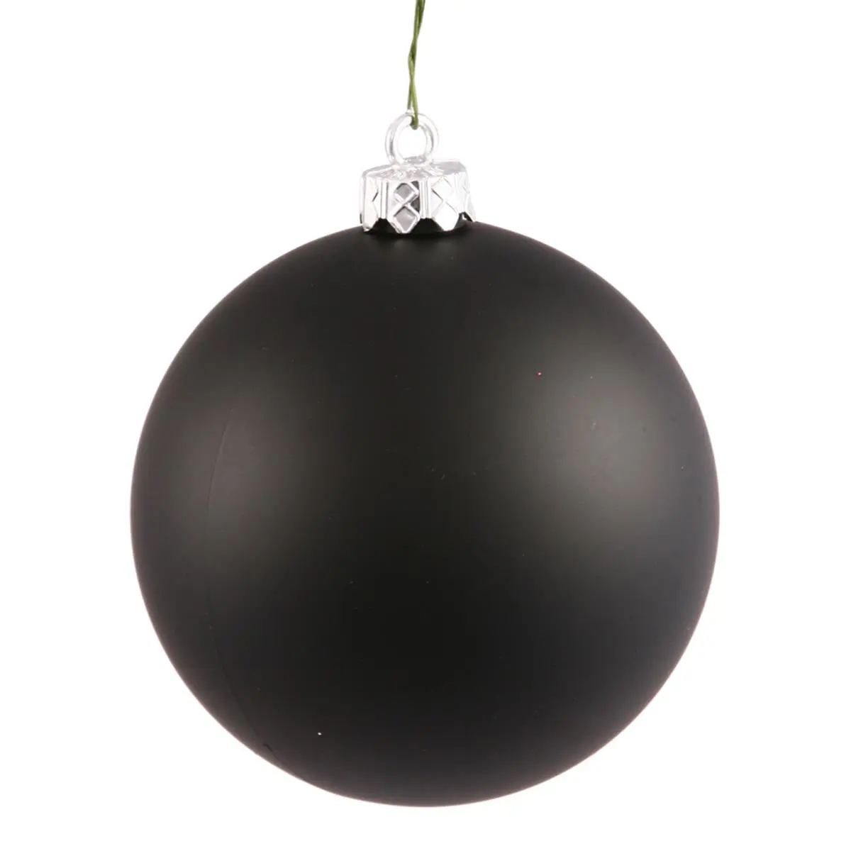 212 MAIN Durable Light Weight Matt Black Plastic Ball-Shaped Christmas Ornaments, 2.4 in, 24 Pieces per Bag, Indoor Casual Festive Decorations, Party Decoration Supplies