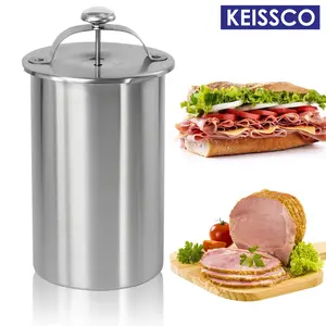 Stainless Steel Ham Maker Meat Press Cooker for Making Healthy Homemade Deli Meat with Thermometer - Kitchen Bacon Meat Pressure Cookers Boiler Pot Pan Stove