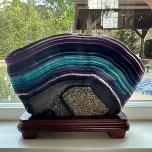Huge Rainbow Fluorite Plate Statement Piece Specimen
