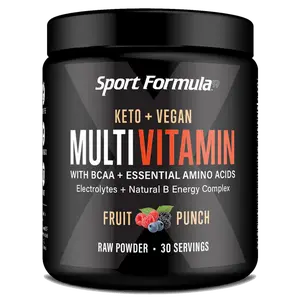 Sport Formula 99 Multivitamin Powder Tub – 30 Cold-Processed Raw Servings (1-Month Supply), Keto-Friendly, Vegan Powder Vitamins, Multivitamin Powder for Men & Women, Vitamin Powder for Water with BCAAs, Electrolytes & Antioxidants – Fruit Punch Flavor
