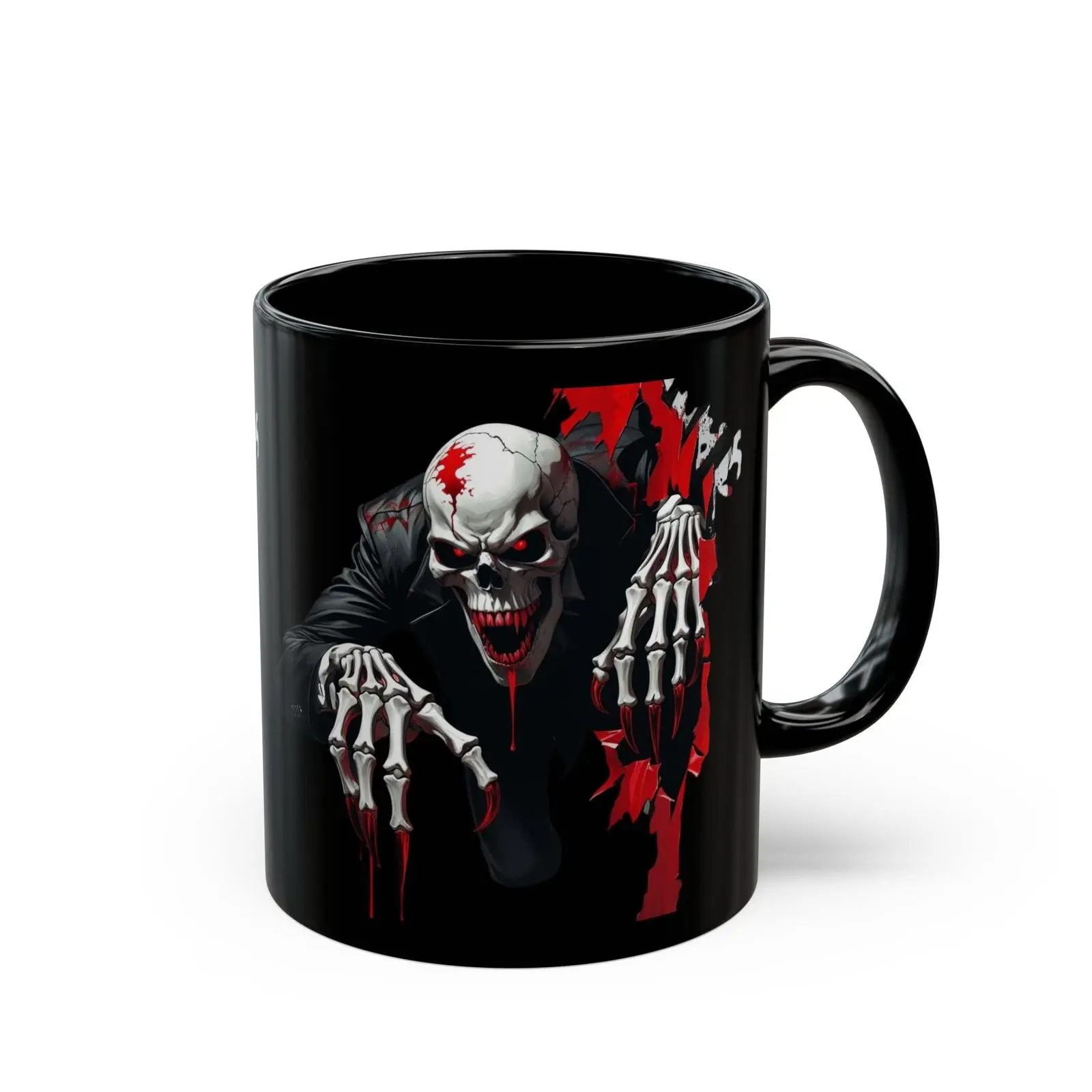 Halloween Vampire Coffee Mug, Spooky Gothic Gift, Scary Bloody Vampire Face