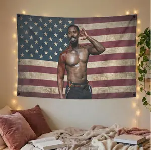 Michael B Jordan Flag Sinners Movie Inspired Poster Aesthetic USA Wall Decor