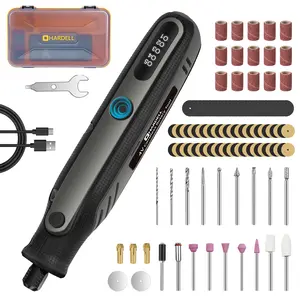 HARDELL Mini Cordless Rotary Tool 4V, 5-Speed Rotary Tool Kit with 129 Accessories, Polishing Kit for Engraving, Sanding, Drilling, Resin Molding, Small Wood Carving Tool or DIY Crafts