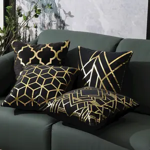 Embroidered Pillow Cover 18x18 Inch Square Cushion Case Luxury Ultra Soft Modern Home Decor Sofa Pad Living Room Bedroom Home Textile