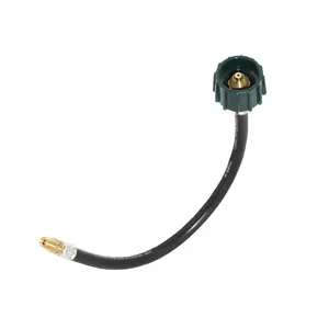 Flame King 15-inch Pigtail Hose Connectors, 1/4" Male Inverted Flare (NOT NPT) for RV, Van or Trailer, Propane Tank 2-Stage Auto Changeover Regulators