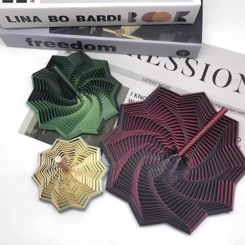 Colorful Geometric Vortex 3D Printed Toy: Multi-layered Star-shaped Structure with Gradient Color Visual Feast, Creative Stress-relief Plaything & Desktop Art Ornament, A Novelty with Distinct Niche Design Sense