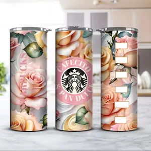Starbucks Cafecito & Pan Dulce 20oz Tumbler with Floral Design and Pink Branding Elegant Rose Pattern Drinkware