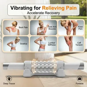 【GENKI MAX】5-Speed 2-Mode Electric Rolling Massager, Lymphatic Drainage Massager, Muscle Recovery Fascia Roller, Back Massage Roller, for Arms, Legs, Back, Feet, Relieves Lymphedema & Lipedema