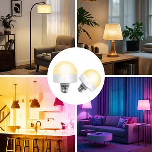 DAYBETTER E26 Rechargeable Light Bulb with Remote & Timer 3 Color Temperatures 12 RGB Colors Dimmable for Sconces Lamps Magnetic Non-Hardwired Fixture 5W 300 Lumens Type-C USB Charge