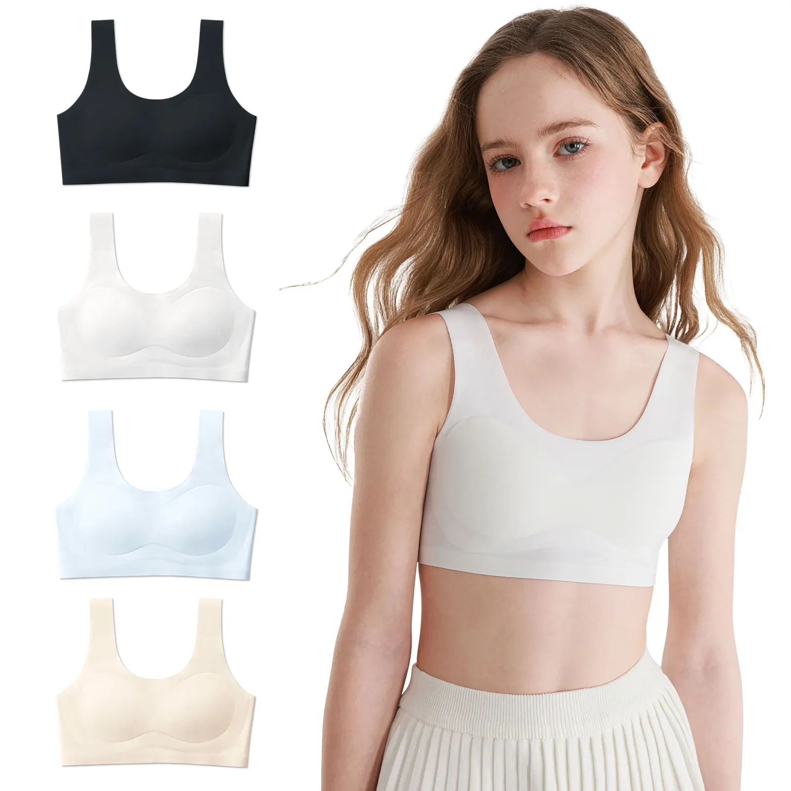 Pinenut Training Bras for Teen Girls 10-16 Sports Seamless No Shifting or bunching Padding Bras., Bra, Sports Bra