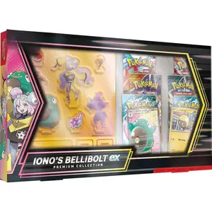 Pokemon TCG: Iono’s Bellibolt ex Premium Collection - Authentic Collectible Cards, 6 TCG Booster Packs, Promo Cards, Display