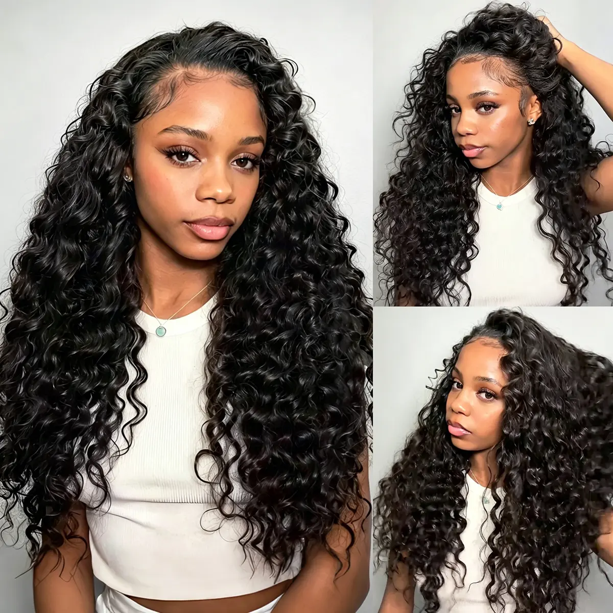 Recool Hair Summer Vibe Beach Curly V Part Wig 3in1 Half Wig Invisible Hairline 180% & 250% Density Glueless Human Hair Wigs  Flip Over Wig Vacation Hair Minimal Leave Out High-Quality Beginner Friendly