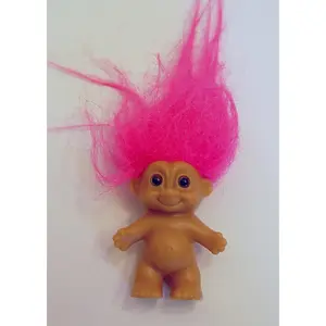 Russ Lucky Pink Haired Small Troll Doll 2" Tall