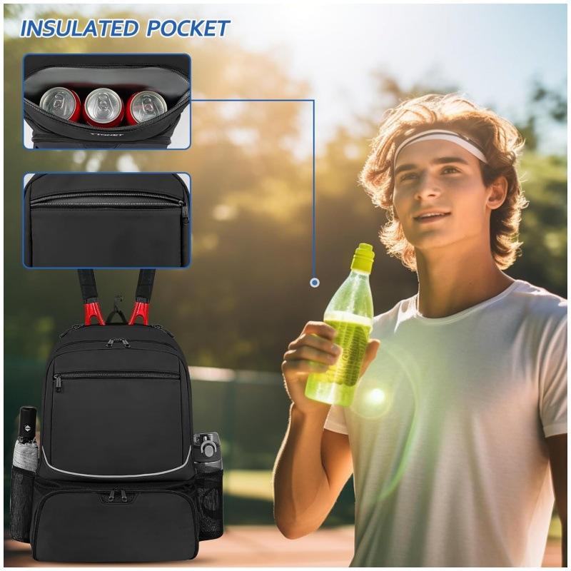 NEW Professional Racquet Backpack,Tennis Backpack Sports Racket Pack Holds 1-2 Tennis Rackets Outdoor Badminton Bag With Shoe Compartment,Back to School,Mother's Day Gift