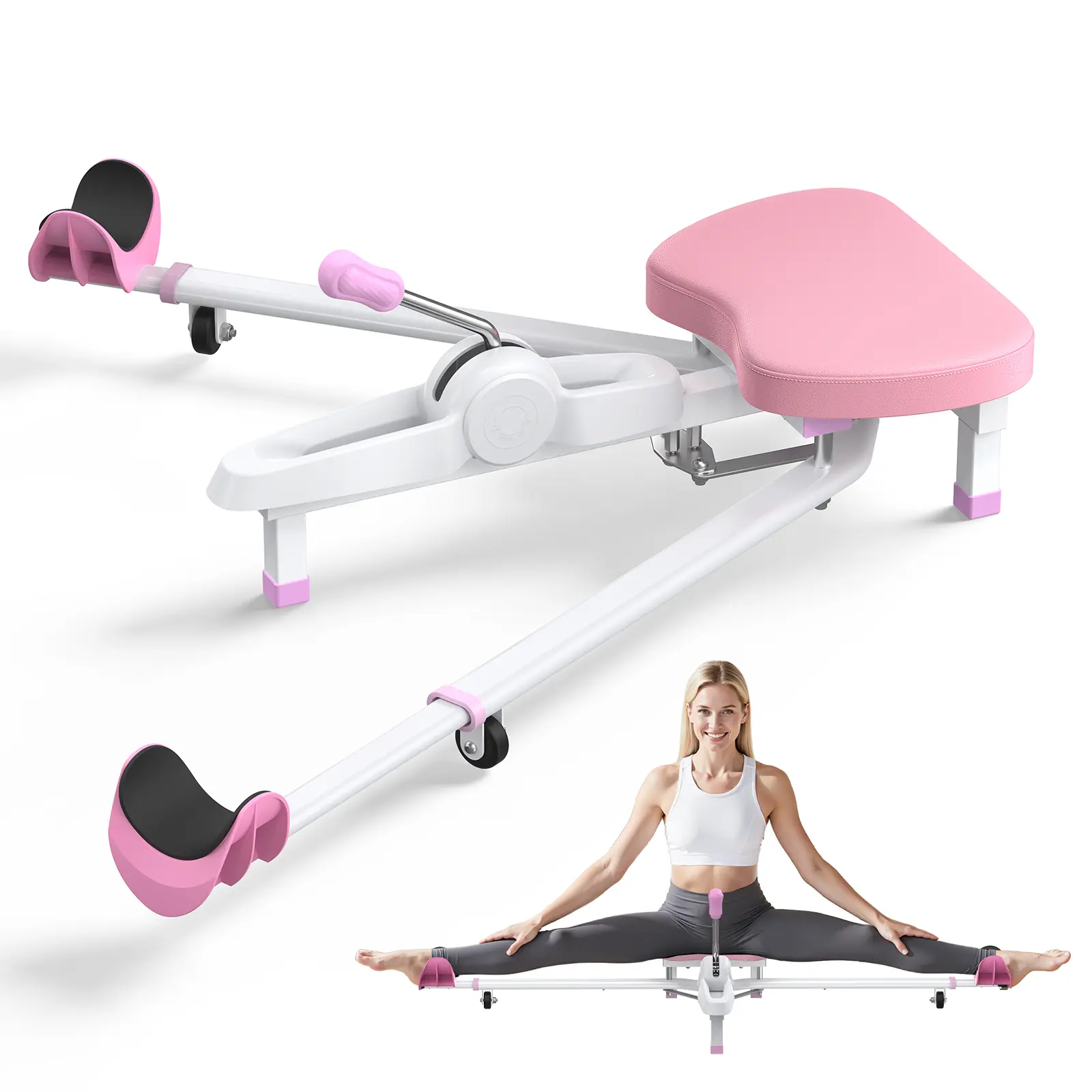 Merach Split Machine Leg Stretcher Splits Trainer Adjustable Stretching Machine Fitness Training Equipment for Ballet Yoga Sports Training Improve Flexibility Load Capacity 300lbs BackToSchool
