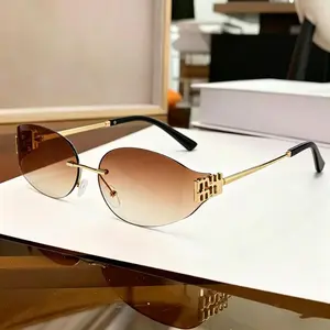 Rimless Y2K Women's Sunglasses - 2000s Viral Fashion Accessory Trending on TikTok